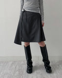 Unbalance Stripe Midi Skirt