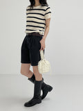 Black Blue Pintuck Part 4 Pants