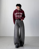 Beryl Gray Wide Denim