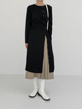 [Long sleeve ver.] Ribbed unbalance wrap one piece