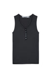 PRTN)Ribbed Lip Button Tank Top