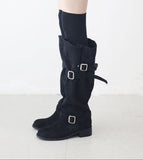 Lat Belt Suede Boots