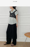 Wrinkle Wrap Layered Wide Pants