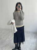 Fold Satin Lace Skirt