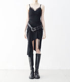 Er unbalanced shirring string skirt