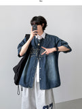Baseball Denim Half Shirt