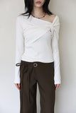Atene ribbed long sleeve tee
