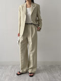 Ber Linen Two Tuck Wide Slacks