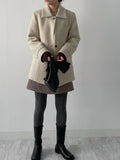 [wool95%] Sander Collar Wool Half Coat