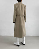 [Wool 90%] Big collar robe handmade long coat