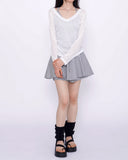 Feminine 3 PCS T-shirt + Sleeveless top + Banding Skirt Shorts Set