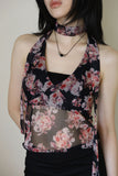 Chiffon Rose Halter Sleeveless