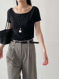Jelly boat neck short sleeve t-shirt