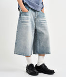 Mer Washed Denim Bermuda Pants