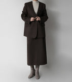 [Premium] London Wool Two-Button Jacket & Skirt Setup
