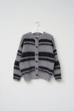 Heavy Angora Striped Cardigan