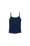 Sheen Button Rib Tank Top