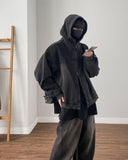 Older High Neck Hood Denim Jacket