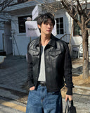 Marron Leather Trucker