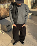 Wool check muffler