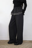 Check Frill Skirt Pants