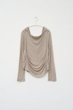 (W) Drape Hooded Top