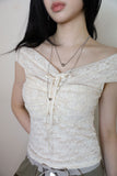 Rose lace shoulder sleeveless