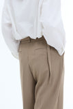 Prime belt pintuck trousers