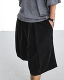 Cross Pleated Sweat Shorts