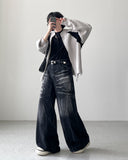 Brachio Crack Wide Denim