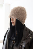 Fluffy fur shawl beanie