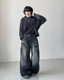 Hirai Black Maxi Wide Denim