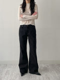 405 Cut-out Bootcut Wide Denim Pants
