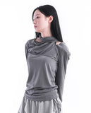 DRAPE STRAP NECK TEE