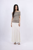 satin long skirt