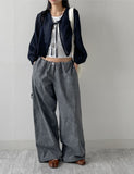 Dyed Floral Stopper Wide Pants