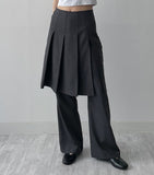 Pleated Bootcut Layered Slacks