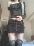 Gateni shirring unbal top