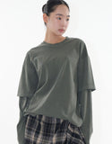 Double washing layered long sleeve