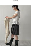 Lace Frill Short Sleeve T-Shirt