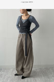 371 Pintuck Cotton Wide Pants