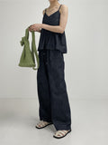 [non-fade] Frill Selvedge Bustier Sleeveless