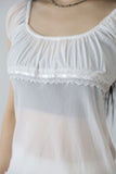See-through ribbon sheer top