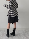Striped Frill Overfit Sweatshirt