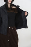 full fur lining) Mild fleece blouson jacket