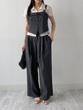 Yoru Pintuck Cap Sleeve Blouse