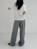 855 Pintuck Wide Denim Pants