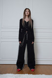 black&white stitch pants