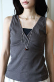 V rib sleeveless top