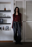 Track two-line denim pants